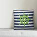 Breakwater Bay Dustin Nautical Ships Wheel Indoor/Outdoor Throw Pillow Polyester in Green/Blue/White | 16 H x 16 W in | Wayfair