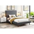 Wade Logan® Amoret Linen Upholstered Platform Bed Upholstered in Gray | 45.3 H x 50 W x 85.8 D in | Wayfair 3DF5CBDECD3C4FB4ABF1385ECFC90042