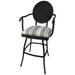 Red Barrel Studio® Quillen Swivel Bar & Extra Tall Stool Upholstered, Linen in Black | 48 H x 20 W x 21 D in | Wayfair