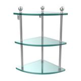 Red Barrel Studio® Morosini 3 Piece Corner Shelf Glass/Metal in Gray | 15 H x 8 W x 8.22 D in | Wayfair MA-6-SCH