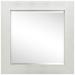 Symple Stuff Torbert Metallic Shagreen Leather Framed Beveled Accent Mirror Leather in Gray/White | 48 H x 48 W x 3 D in | Wayfair ELM-4848-01SW