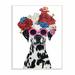 Ebern Designs Ranjan Dalmatian Dog Flower Crown & Round Sunglasses Wall Décor Wood in Brown | 18 H x 12 W x 0.5 D in | Wayfair