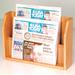 Symple Stuff Geissler 2 Pocket Newspaper Display Wood/Plastic in Brown | 12.5 H x 17.75 W x 4.75 D in | Wayfair PT-1LO