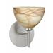 Ebern Designs Undis 1-Light Wall Sconce Glass/Metal in Gray | 7.25 H x 6 W x 6.5 D in | Wayfair 5330D971AF4D4D5CAF887FEDA22508A1