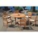 Rosecliff Heights Abby Round 6 - Person Teak Outdoor Dining Set Wood/Teak in Brown/White | 30.5 H x 60 W x 60 D in | Wayfair