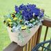 Winston Porter Bess Self-Watering Plastic Railing Planter Plastic in White | 10.5 H x 24 W x 9.5 D in | Wayfair 2434-1