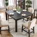 Charlton Home® Sharpton 54" Transitional Counter Height Dining Table Wood in Black | 36 H x 54 W x 54 D in | Wayfair