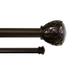 Winston Porter Anglia Knob Drapery Adjustable 42" to 120" Double Curtain Rod in Brown | 2.63 H x 120 W x 4.63 D in | Wayfair 859159885