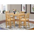 Charlton Home® Spraggins 5 - Piece Counter Height Rubberwood Solid Wood Dining Set Wood in Brown | 36 H in | Wayfair