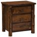 Loon Peak® Han 3 - Drawer Nightstand in Brown Wood in Brown/Red | 30 H x 28 W x 20 D in | Wayfair 11054