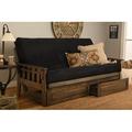 The Twillery Co.® Stratford Full 81" Futon Frame & Mattress w/ Drawer Set Wood/Solid Wood in Black/Brown | 37 H x 81 W x 34 D in | Wayfair