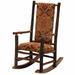 Loon Peak® Cleary Rocking Chair Solid + Manufactured Wood/Wood/Leather in Yellow | 44 H x 25 W x 36 D in | Wayfair C5075A61348A439FADC8FF0CA94395D5