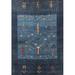 Blue/Gray 48 x 0.35 in Indoor Area Rug - World Menagerie Kenery Contemporary Dark Gray/Navy Blue Area Rug Polyester/Wool | 48 W x 0.35 D in | Wayfair