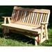Millwood Pines Tignall Countryside Outdoor Glider Bench in Brown | 21 H x 72 W x 18 D in | Wayfair 070060C9AFB34B2F9D7B15A751059900