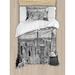 East Urban Home New York Manhattan Duvet Cover Set Microfiber in Gray | Twin | Wayfair nev_25233_twin