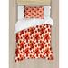 East Urban Home Floral Poppy Flowers Duvet Cover Set Microfiber in Orange | Twin | Wayfair nev_25197_twin