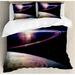 East Urban Home Galaxy Sunset in Outer Space Universe Saturn Duvet Cover Set Microfiber in Black | Queen | Wayfair nev_22411_queen