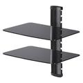 Symple Stuff Claudette Double Layer DVD Shelf in Black | 16.5 W x 13.4 D in | Wayfair LCD8217BLK