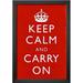 World Menagerie 'Keep Calm & Carry On' World War 2 British Slogan Framed Graphic Art Paper, Wood in Red/White | 20 H x 14 W x 1 D in | Wayfair