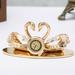 Mercer41 Naughton Loving Swans Figurine Table-Top Clock Figurine Crystal in Yellow | 1.75 H x 4 W x 1.75 D in | Wayfair MTCL13383