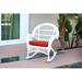 One Allium Way® Outdoor Byers Rocking Wicker/Rattan Chair w/ Cushions in Red/Gray/White | 36 H x 19 W x 30 D in | Wayfair