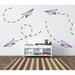 Harriet Bee Paper Airplanes Wall Decal Vinyl in Black/Blue/Brown | 19 H x 21 W in | Wayfair 97E79D422656486384F234BFD0E4E368