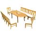 Rosecliff Heights Kevon 13 Piece Teak Outdoor Dining Set Metal in Brown/White | 30.5 H x 71 W x 40 D in | Wayfair 6B5CDD6E9B114404842486367A27D78A