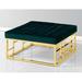 Everly Quinn Paterson 36" Wide Velvet Tufted Square Cocktail Ottoman Velvet in Green/Yellow | 18 H x 36 W x 36 D in | Wayfair