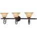 Fleur De Lis Living Sawyers 3-Light Vanity Light in Brown/White | 10.75 H x 36.25 W x 9.25 D in | Wayfair V6143-79