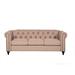 House of Hampton® Rader 81" Rolled Arm Chesterfield Sofa Linen in Brown | 31 H x 81 W x 34 D in | Wayfair 4DB1371AA0C745E1A4FBBF7E92485923