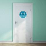 Arlmont & Co. Restroom Sign Wall Decal Vinyl in Blue | 12 H x 12 W in | Wayfair 914E9F605F7F4585A1AC8EE451F61A5D