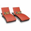 Highland Dunes Decatur 80" Long Chaise Lounge Set w/ Cushion in Brown | 16 H x 31 W x 80 D in | Outdoor Furniture | Wayfair BALI-2x-TANGERINE