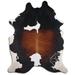 Black/Brown 84 x 72 x 0.25 in Area Rug - Loon Peak® Natural Hair Handmade Cowhide Area Rug Cowhide | 84 H x 72 W x 0.25 D in | Wayfair