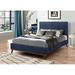 Corrigan Studio® Chesney Platform Bed Upholstered/Polyester in Blue | 48.25 H x 79 W x 88.25 D in | Wayfair D29246BBEB444506AD8B7A0F86F1550C