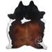 Brown 84 x 72 x 0.25 in Area Rug - Loon Peak® Natural Hair Handmade Cowhide Black/Area Rug Cowhide | 84 H x 72 W x 0.25 D in | Wayfair
