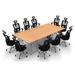 Symple Stuff Haigler 10 Person Conference Meeting Tables w/ 10 Chairs Complete Set Wood/Metal in Brown | 30 H x 60 W x 30 D in | Wayfair