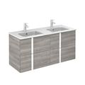 Orren Ellis Miguel 48" Wall-Mounted Double Bathroom Vanity Set Wood/Ceramic in Gray | 23 H x 48 W x 18 D in | Wayfair