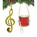 The Holiday Aisle® 2 Piece Marching Drummer's Favorite Hanging Figurine Ornament Set Wood in Brown/Red/Yellow | 5 H x 3 W x 2 D in | Wayfair