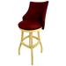 Red Barrel Studio® Esita Swivel Wood Bar & Extra Tall Stool Wood/Upholstered in Red/Brown | 52 H x 22 W x 20 D in | Wayfair