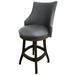 Gracie Oaks Kemble Spectator Counter, Bar & Extra Tall Swivel Stool Wood/Upholstered/Leather in Gray | Counter Stool (26" Seat Height) | Wayfair