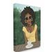 Ebern Designs 'Fashion Designer Model Coffee Break Yellow ' Graphic Art Canvas/Metal in Green | 40 H x 30 W x 1.5 D in | Wayfair