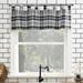 Gracie Oaks Isaak Farmhouse Plaid Semi-Sheer Tab Top Kitchen Curtain Valance Polyester in Gray/White | 14 H x 52 W x 1.5 D in | Wayfair