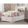 Harriet Bee Salem Solid Wood Sleigh Storage Platform Bed w/ Footboard & Under Bed Drawers Wood in White | 44.3 H x 62.625 W in | Wayfair