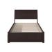 Harriet Bee Salem Solid Wood Sleigh Storage Platform Bed w/ Footboard & Under Bed Drawers Wood in Brown/White | 44.3 H x 62.625 W in | Wayfair