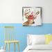 Red Barrel Studio® 'Christmas Light Reindeer Hat' - Watercolor Painting Print Canvas in Brown/Green/Yellow | 39.5 H x 39.5 W x 0.75 D in | Wayfair