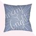 The Holiday Aisle® Anthemis Merry & Bright Indoor/Outdoor Square Throw Pillow Polyester/Polyfill blend in Blue/White | 18 H x 18 W x 4 D in | Wayfair