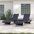 Wade Logan® Billur 79.25 " Long Reclining Chaise Lounge Set & Table in Brown | 15.75 H x 27.5 W x 79.25 D in | Outdoor Furniture | Wayfair