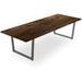 Union Rustic Horrace Solid Wood Double Pedestal Dining Table Wood/Metal in Brown | 30 H x 108 W x 42 D in | Wayfair