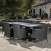 Wade Logan® Atthia Catalan 7 Piece Outdoor Dining Set w/ Cushions Stone/Concrete/Metal/Wicker/Rattan in Gray | Wayfair