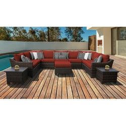 River Brook 12 Piece Rattan Sectional Seating Group Synthetic Wicker/All - Weather Wicker/Wicker/Rattan | Outdoor Furniture | Wayfair